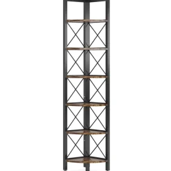 New Tribesigns Corner Shelf, 5 Tier / 6Tier Corner Bookshelf Bookcase for Small Space