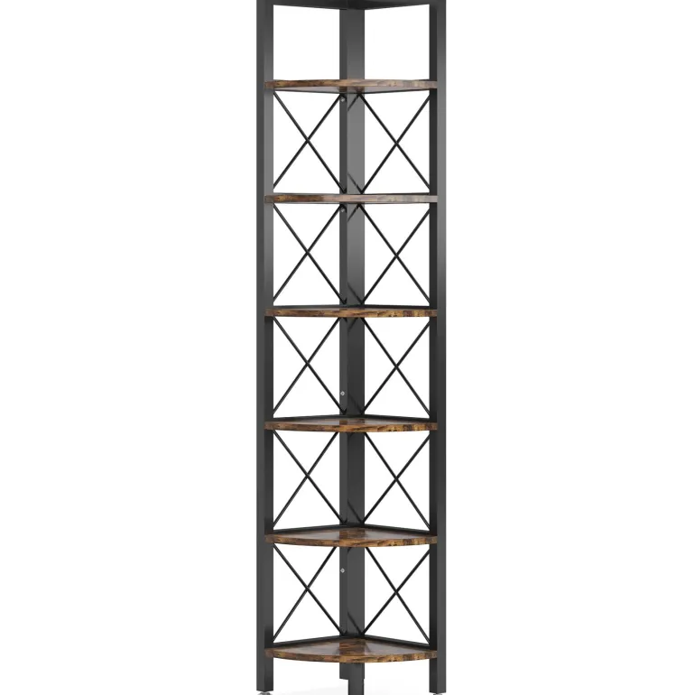 New Tribesigns Corner Shelf, 5 Tier / 6Tier Corner Bookshelf Bookcase for Small Space