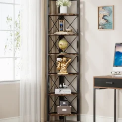 New Tribesigns Corner Shelf, 5 Tier / 6Tier Corner Bookshelf Bookcase for Small Space