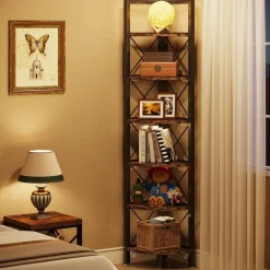 New Tribesigns Corner Shelf, 5 Tier / 6Tier Corner Bookshelf Bookcase for Small Space