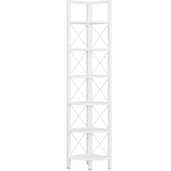New Tribesigns Corner Shelf, 5 Tier / 6Tier Corner Bookshelf Bookcase for Small Space