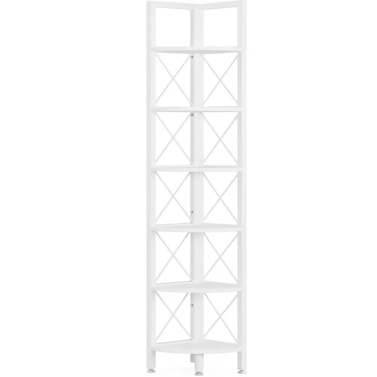 New Tribesigns Corner Shelf, 5 Tier / 6Tier Corner Bookshelf Bookcase for Small Space