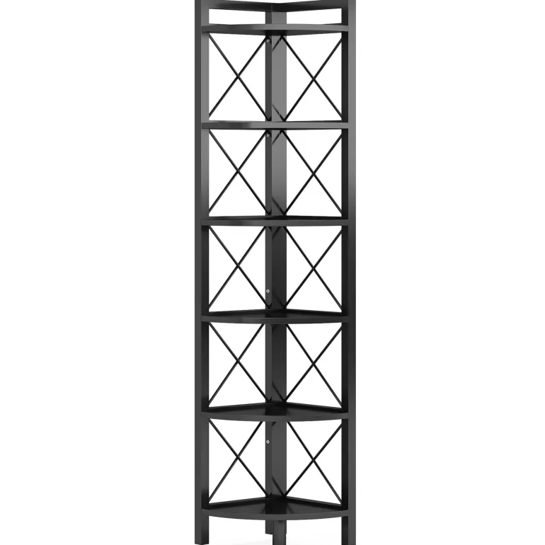 New Tribesigns Corner Shelf, 5 Tier / 6Tier Corner Bookshelf Bookcase for Small Space