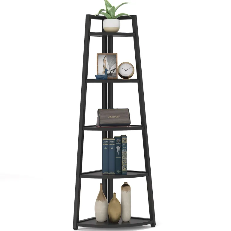 Sale Tribesigns Corner Shelf, 5 Tier Corner Storage Rack Ladder Bookcase