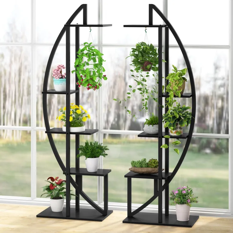 Outlet Tribesigns Curved Plant Stand Pack of 2, 5-Tier Flower Display Shelf