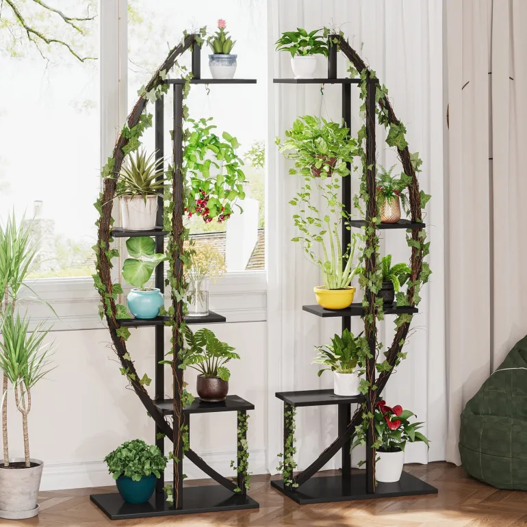 Outlet Tribesigns Curved Plant Stand Pack of 2, 5-Tier Flower Display Shelf