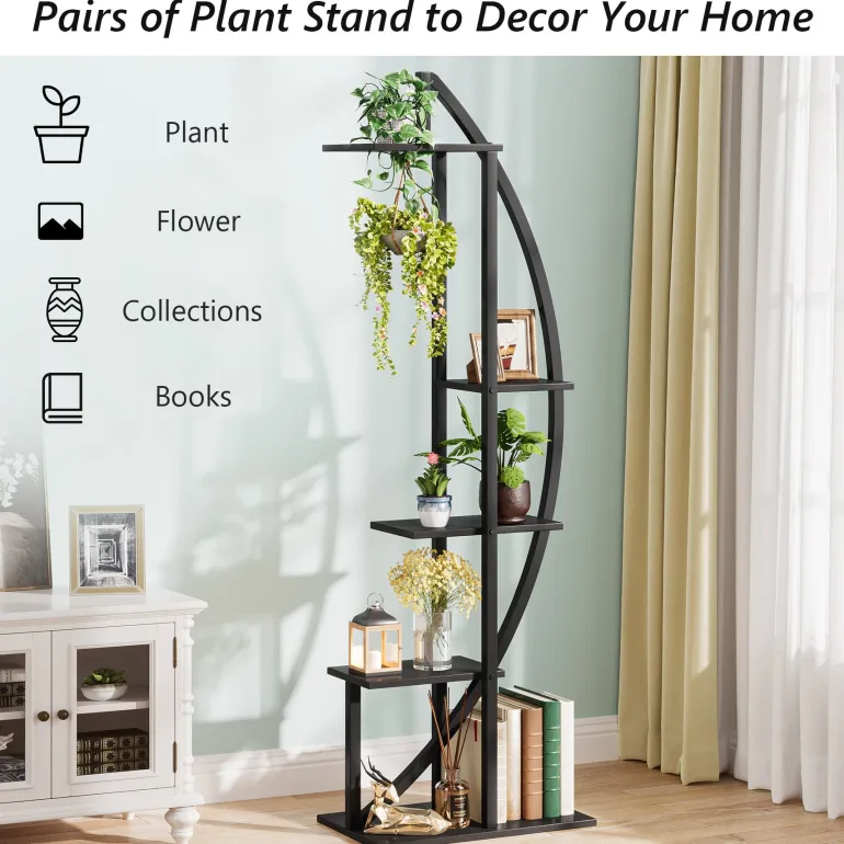 Outlet Tribesigns Curved Plant Stand Pack of 2, 5-Tier Flower Display Shelf