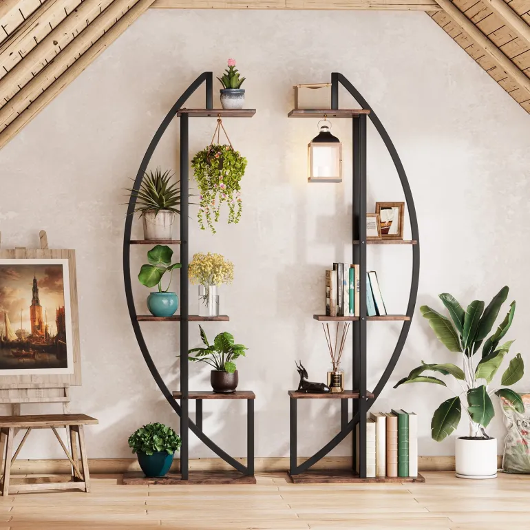 Outlet Tribesigns Curved Plant Stand Pack of 2, 5-Tier Flower Display Shelf