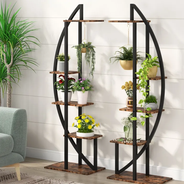 Outlet Tribesigns Curved Plant Stand Pack of 2, 5-Tier Flower Display Shelf