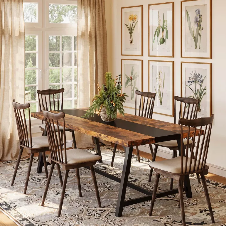 Outlet Tribesigns Dining Table for 8 People, 70.87" Rectangular Wood Kitchen Table