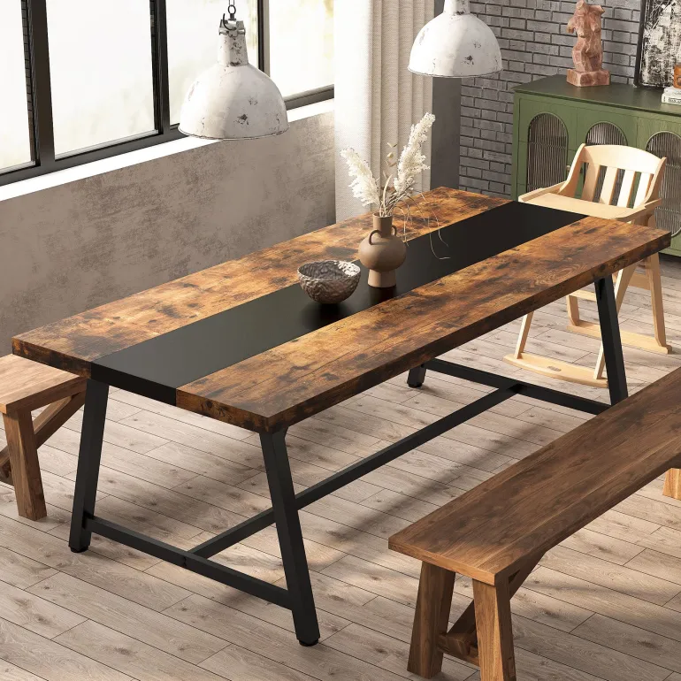 Outlet Tribesigns Dining Table for 8 People, 70.87" Rectangular Wood Kitchen Table