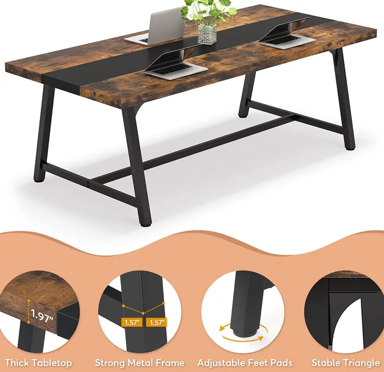 Outlet Tribesigns Dining Table for 8 People, 70.87" Rectangular Wood Kitchen Table