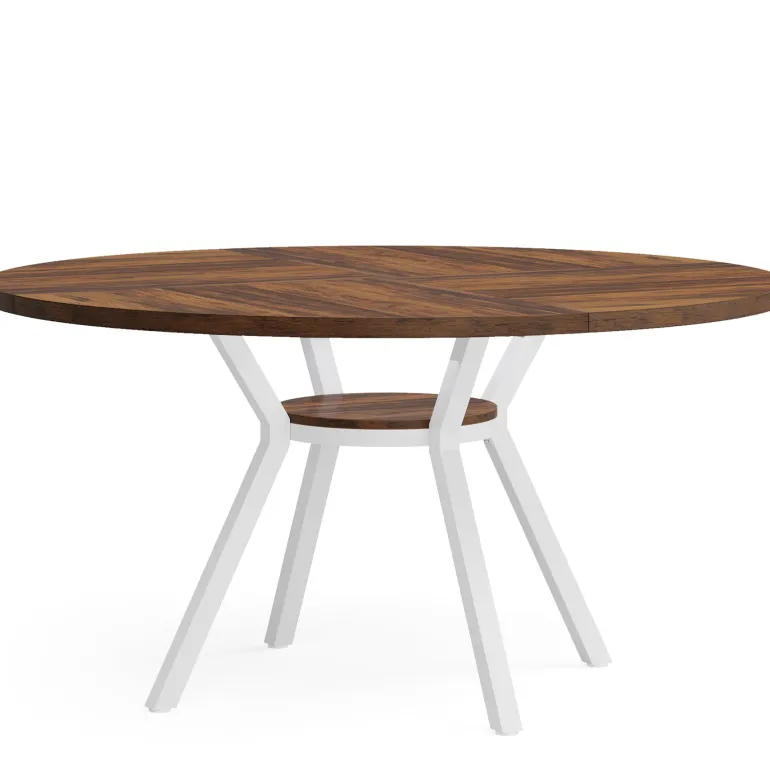 Store Tribesigns 47"Dining Table, Modern Round Kitchen Table for 4