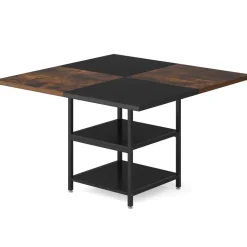 Sale Tribesigns Dining Table, Square 43" Dinner Table with Storage Shelf for 4
