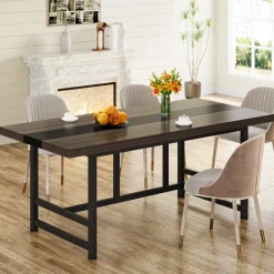 Hot Tribesigns Dinning Table 6 People, 70" Home & Kitchen Table with Metal Frame