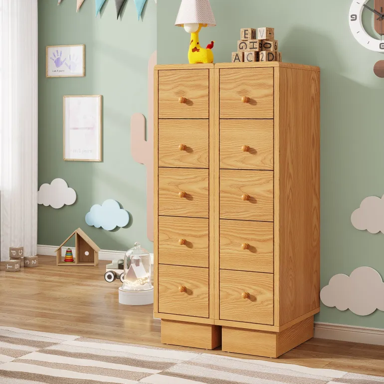 Fashion Tribesigns 5-Drawer Chest, Wood Narrow Dresser Storage Chest of Drawers