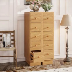 Fashion Tribesigns 5-Drawer Chest, Wood Narrow Dresser Storage Chest of Drawers