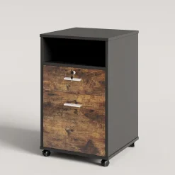 Store Tribesigns 2-Drawer File Cabinet Mobile Printer Stand with Lock