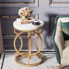 Best Tribesigns End Table, Round Side Table with Faux Marble Top, Modern Bedside Table
