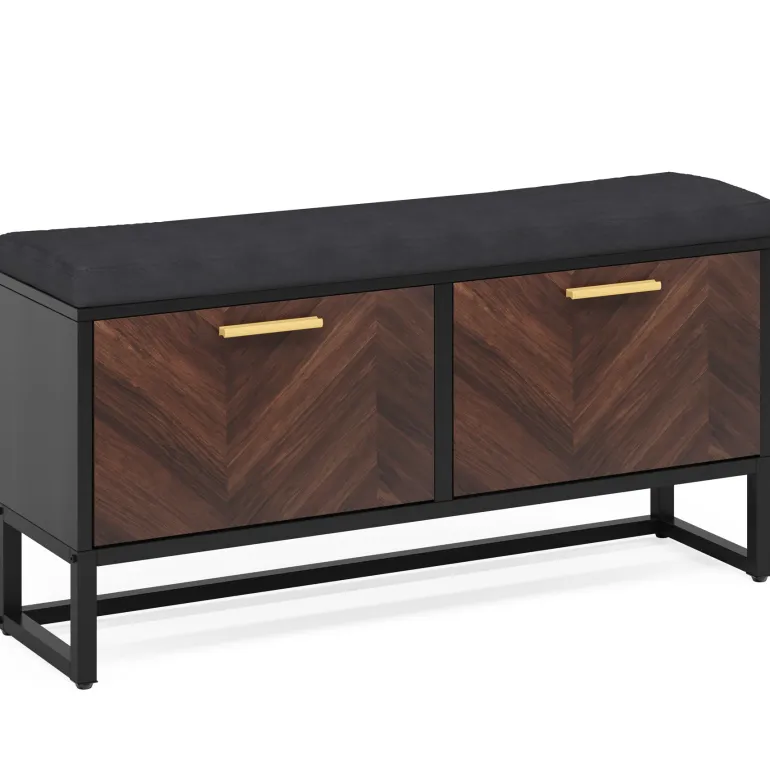 Online Tribesigns Entryway Shoe Storage Bench, Hallway Shoe Organizer with 2 Flip Drawers