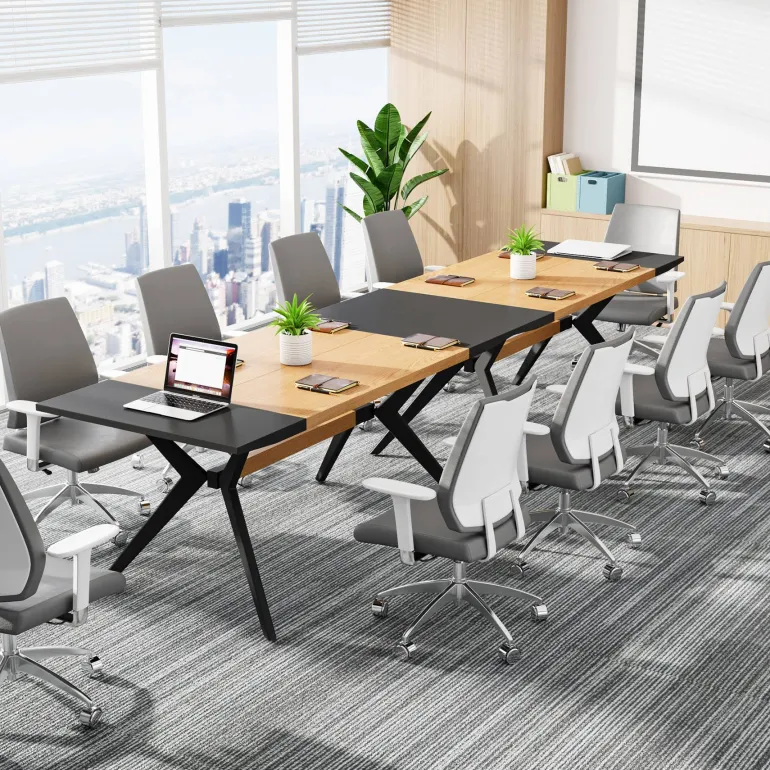 Store Tribesigns Executive Desk, 63" Computer Office Desk with X-Shape Frame