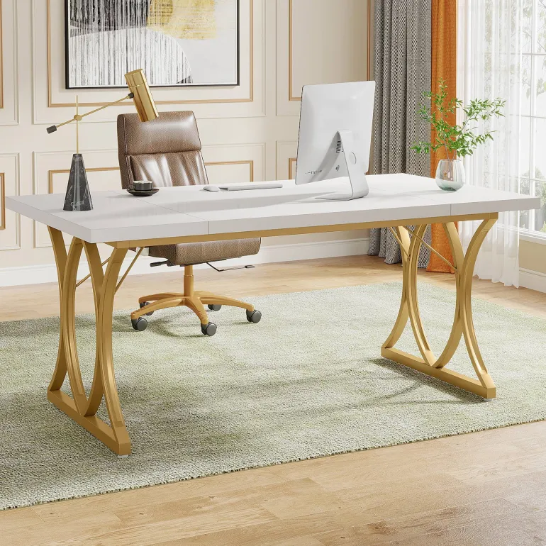 Cheap Tribesigns Executive Desk, 63" Modern Computer Desk Home Office Table