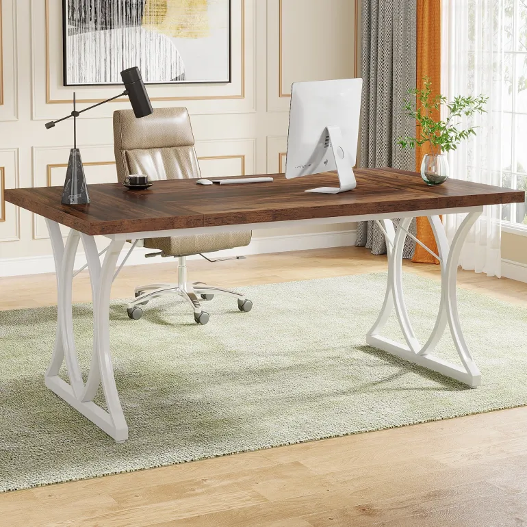 Cheap Tribesigns Executive Desk, 63" Modern Computer Desk Home Office Table