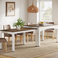 Shop Tribesigns Extendable Dining Table, Farmhouse Kitchen Table for 6 - 10 people
