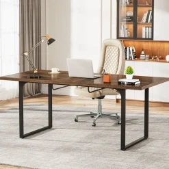 Discount Tribesigns Extendable Executive Table, 63" - 78" Computer Desk Office Desk
