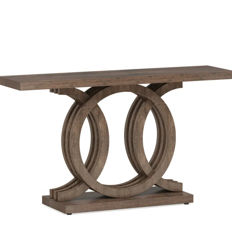 Shop Tribesigns Farmhouse Console Table, 55" Hallway Sofa Table With Geometric Base
