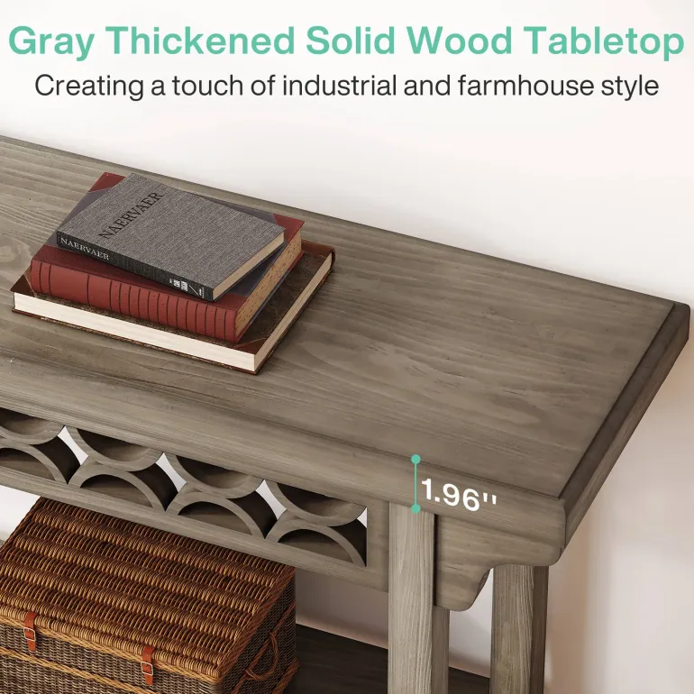 Shop Tribesigns Farmhouse Console Table, 70.8" Narrow Wood Sofa Table with Storage