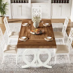Discount Tribesigns Farmhouse Dining Table, 70.8
