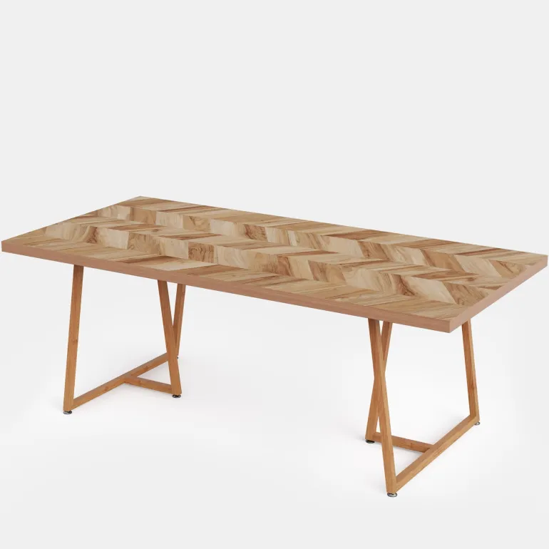 Sale Tribesigns Farmhouse Dining Table for 6 to 8, 70.9" Rectangular Wood Kitchen Table