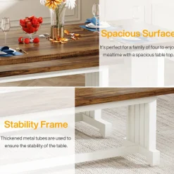 Flash Sale Tribesigns Farmhouse Dining Table Set, 47
