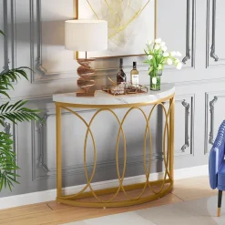 Fashion Tribesigns Faux Marble Console Table, 43