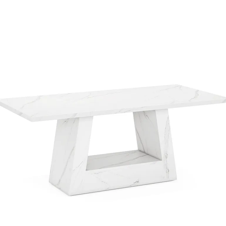 Cheap Tribesigns Faux Marble Dining Table, 63" Kitchen Table for 4 to 6 People