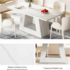 Cheap Tribesigns Faux Marble Dining Table, 63