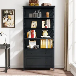 Store Tribesigns File Cabinet, 2 Drawer Vertical Filling Cabinet with Storage Shelves