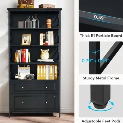 Store Tribesigns File Cabinet, 2 Drawer Vertical Filling Cabinet with Storage Shelves