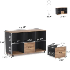Discount Tribesigns File Cabinet, 43 inches Mobile Filing Cabinet for Letter Size