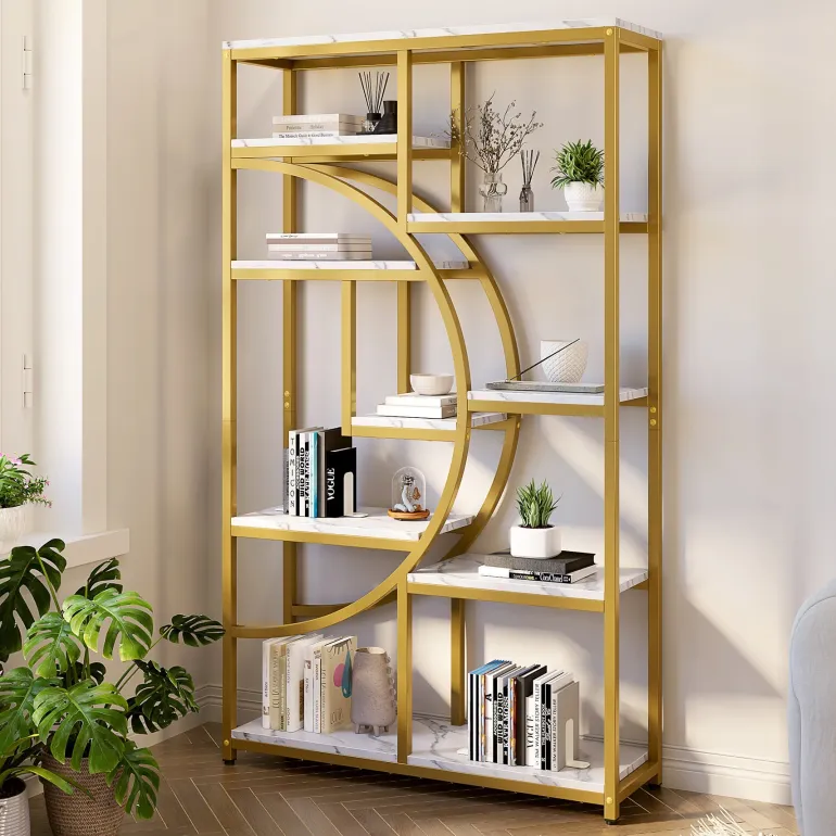New Tribesigns Freestanding Bookshelf, 68.9" Etagere Bookcase with 9 Open Shelves