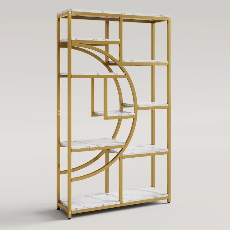 New Tribesigns Freestanding Bookshelf, 68.9" Etagere Bookcase with 9 Open Shelves