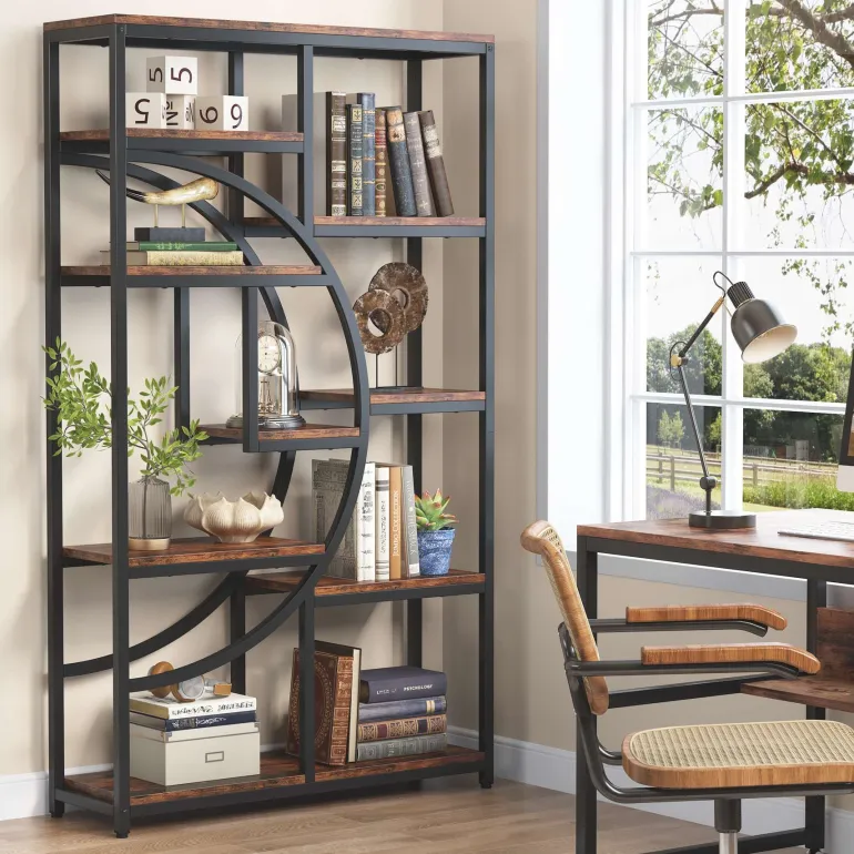 New Tribesigns Freestanding Bookshelf, 68.9" Etagere Bookcase with 9 Open Shelves