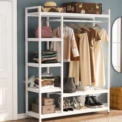 Cheap Tribesigns Freestanding Closet Organizer, Portable Garment Rack
