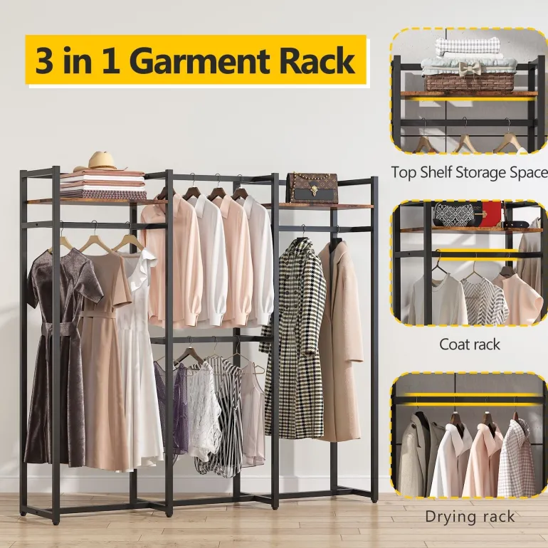 Online Tribesigns Freestanding Closet Organizer, Large Garment Clothes Rack