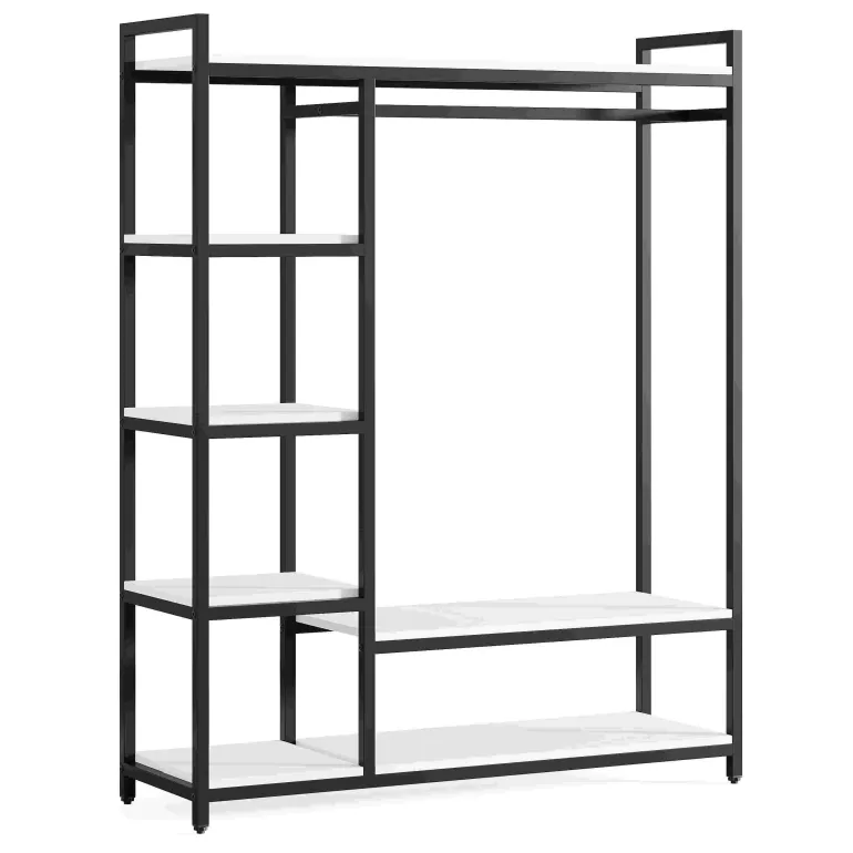 Discount Tribesigns Freestanding Closet Organizer, Garment Rack with 6 Shelves
