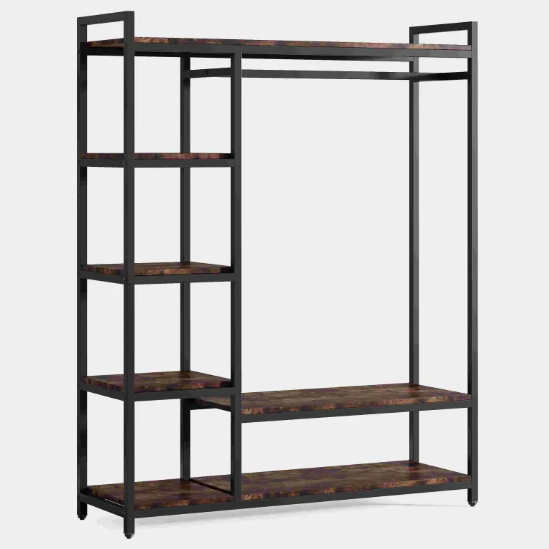 Discount Tribesigns Freestanding Closet Organizer, Garment Rack with 6 Shelves
