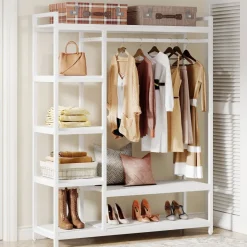 Discount Tribesigns Freestanding Closet Organizer, Garment Rack with 6 Shelves