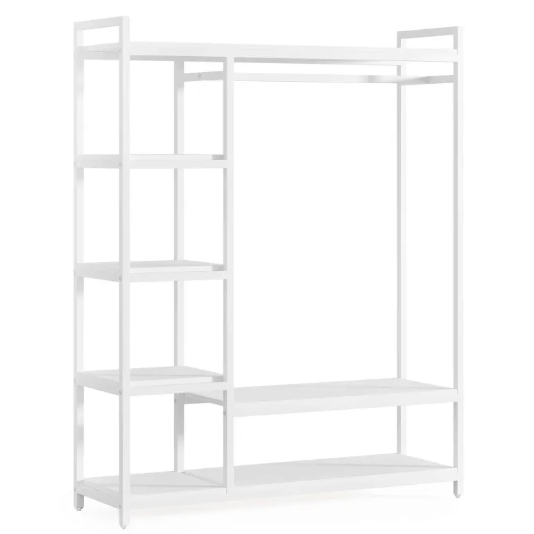 Discount Tribesigns Freestanding Closet Organizer, Garment Rack with 6 Shelves