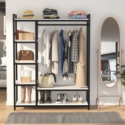 Discount Tribesigns Freestanding Closet Organizer, Garment Rack with 6 Shelves